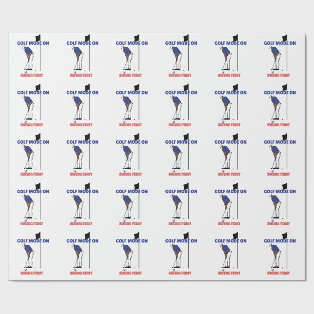 Golf Mode ON: Swing First | Funny Golfer Graphic T Presentpapper (Platt)