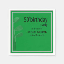 Golf Modern Corporate Green Black 50th Birthday