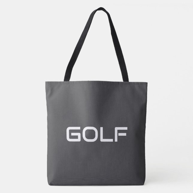 GOLF Modern Sleek White Text On Professional Gray Tygkasse (Framsida)
