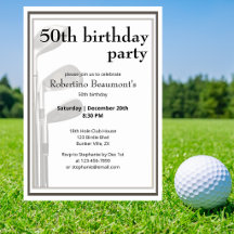 Golf Modern Svart Vitt Mäns 50-årsdag