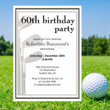 Golf Modern Svart Vitt Mäns 60-årsdag
