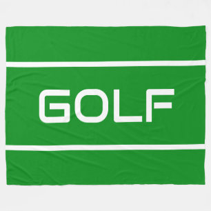 GOLF Modern vit textränder på klargrön Fleecefilt