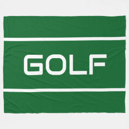 GOLF Modern White Text Stripes On Athletic Green Fleecefilt