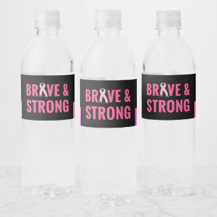 Golf Modig Strong Breast Cancer Awareness Rosa Vattenflaskor Etikett