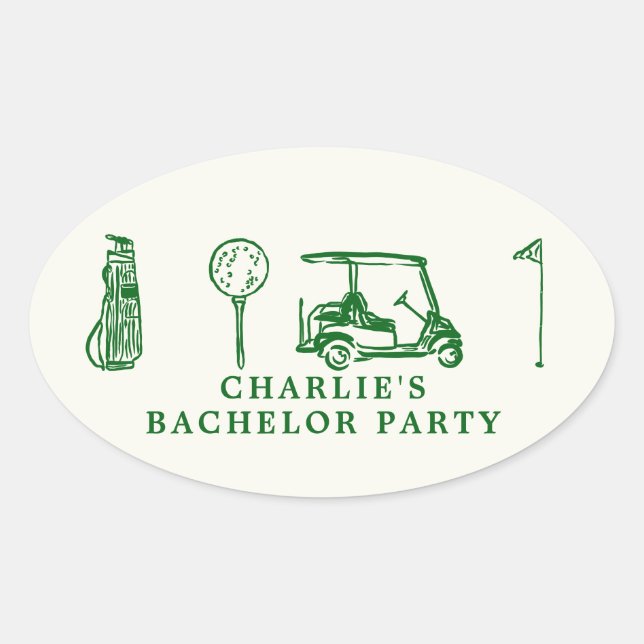 golf-mogentjejfest ovalt klistermärke (Framsida)