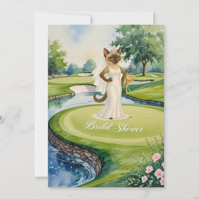 GOLF-MÖHIPPA för Cat Lover golfer Inbjudningar (Framsida)