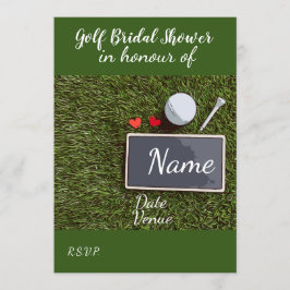 Golf-Möhippa med golf-boll och kärlek-hjärtan Inbjudningar