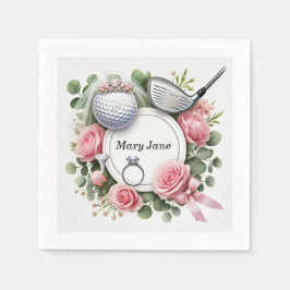 Golf-Möhippa med golf boll som tema Pappersservett