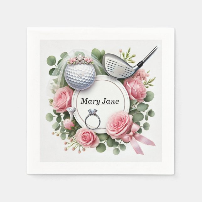 Golf-Möhippa med golf boll som tema Pappersservett (Framsidan)