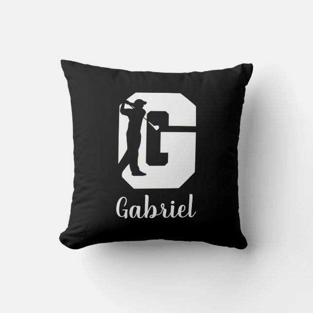 Golf Monogram Brev G Personlig Kudde (Framsida)