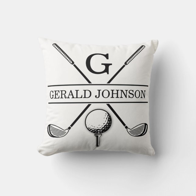 Golf Monogram Design Dekorativ kudde (Framsida)