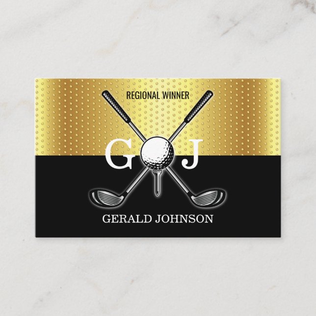 Golf Monogram-design med minimal Anpassningsbar fö Visitkort (Framsida)