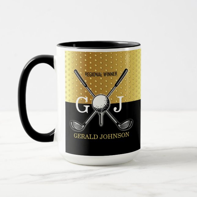 Golf Monogram-design med minimal Elegant för Anpas Mugg (Vänster)