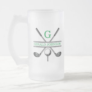 Golf Monogram för minimalistisk Anpassningsbar för Frostat Ölglas