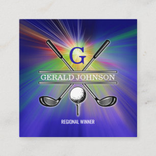 Golf Monogram för minimalistisk Anpassningsbar för Fyrkantigt Visitkort