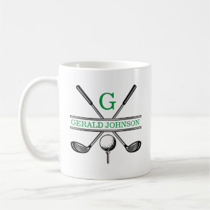 Golf Monogram för minimalistisk Anpassningsbar för Kaffemugg