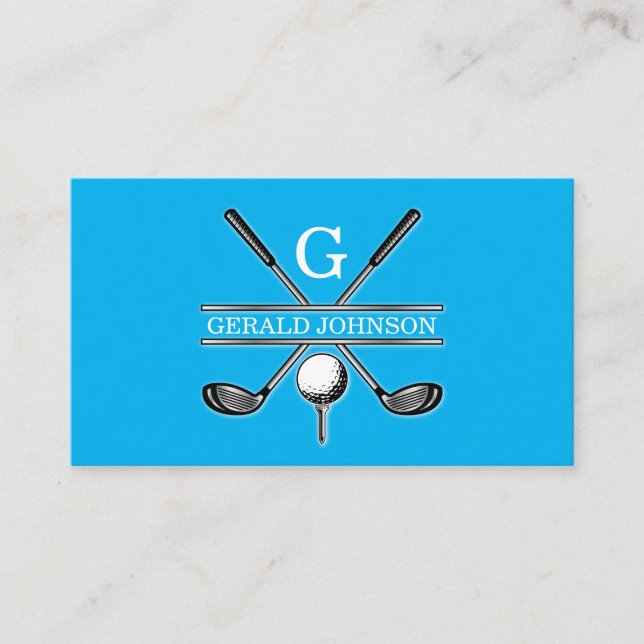 Golf Monogram för minimalistisk Anpassningsbar för Visitkort (Framsida)