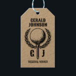 Golf Monogram med utandningsdesign Presentetikett<br><div class="desc">Eleganten Golf Monogram Design från Edward Eksi med minimal Anpassningsbar. Enkel modifiering av INITIALER och TEXTS efter dina behov.</div>