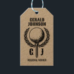 Golf Monogram med utandningsdesign Presentetikett<br><div class="desc">Eleganten Golf Monogram Design från Edward Eksi med minimal Anpassningsbar. Enkel modifiering av INITIALER och TEXTS efter dina behov.</div>