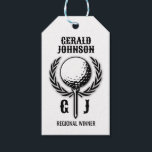 Golf Monogram med utandningsdesign Presentetikett<br><div class="desc">Eleganten Golf Monogram Design från Edward Eksi med minimal Anpassningsbar. Enkel modifiering av INITIALER och TEXTS efter dina behov.</div>