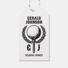 Golf Monogram med utandningsdesign Presentetikett