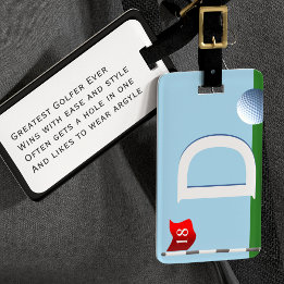 Golf Monogram Underbarare Golfer Luggage Tag Bagagebricka