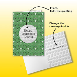 Golf mönster, eget namn Pension Kort