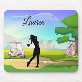 Golf Mousepad med Golfer Swinging Musmatta