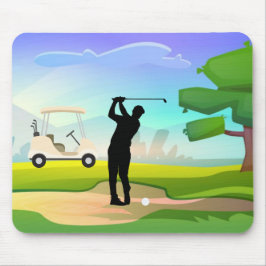 Golf Mousepad med Golfer Swinging Musmatta