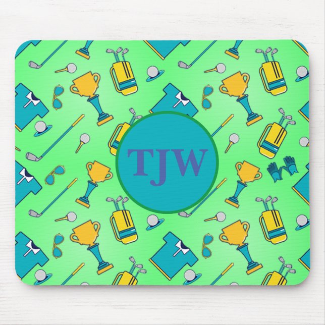 Golf Mousepad med Monogram Musmatta (Framsidan)