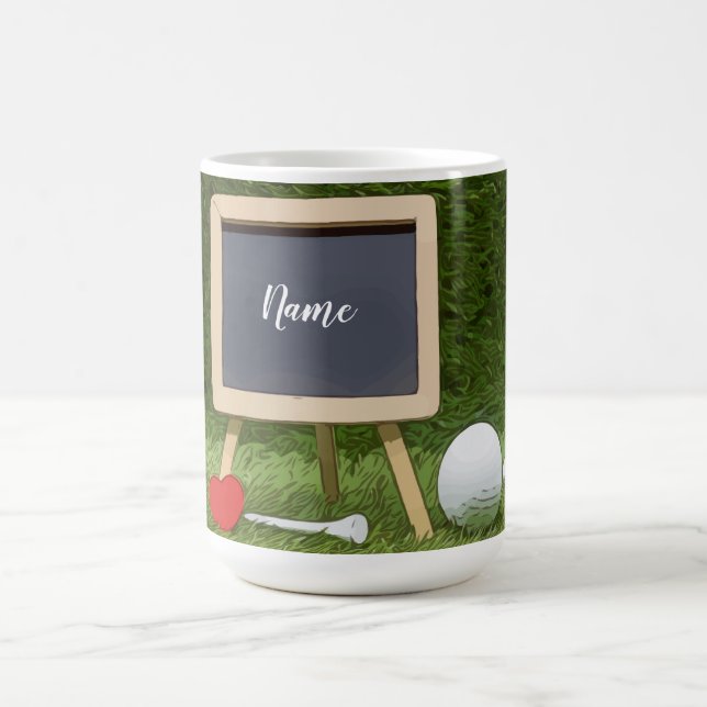 Golf mugg för golfer med golf boll och T (Center)
