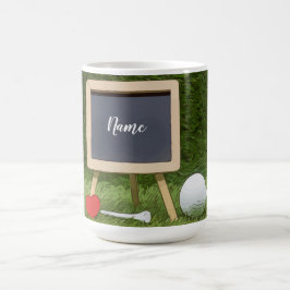 Golf mugg för golfer med golf boll och T