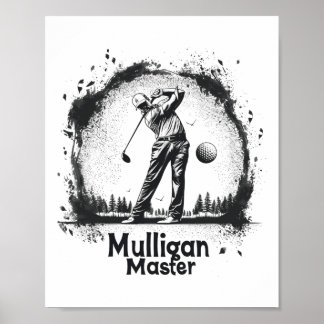 Golf Mulligan Master Graphic Tes För manar kvinnor Poster