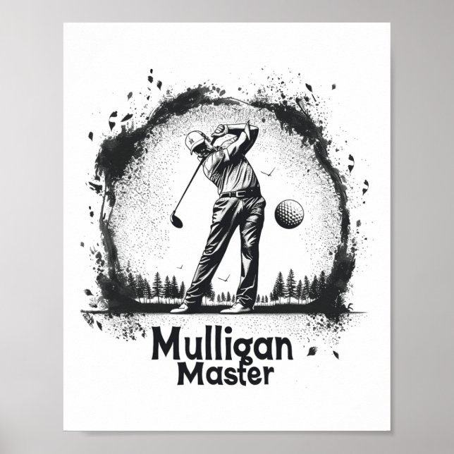 Golf Mulligan Master Graphic Tes För manar kvinnor Poster (Framsidan)
