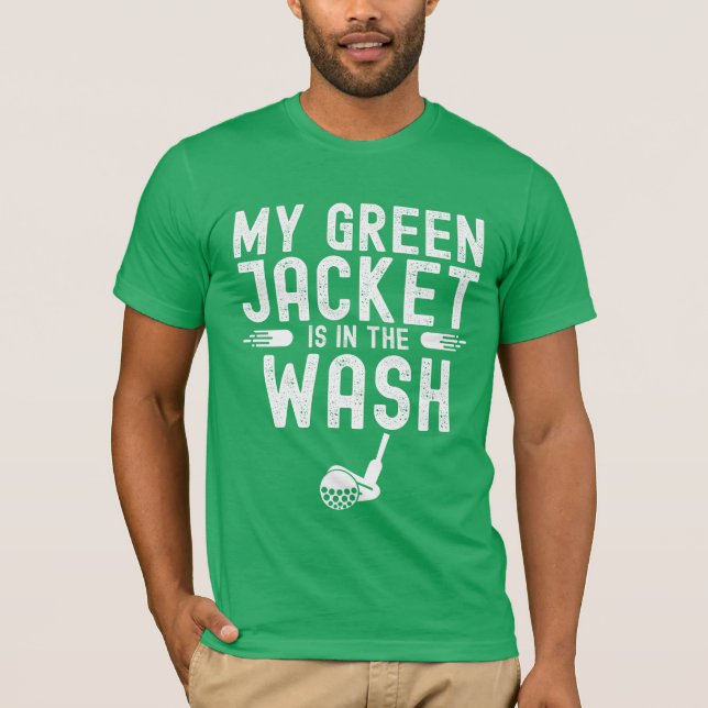 Golf MY Grönt jacka finns i tvättat T Shirt (Framsida)