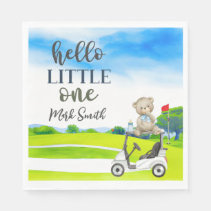 Golf Nalle Det är Boy for Baby Shower Pappersservett