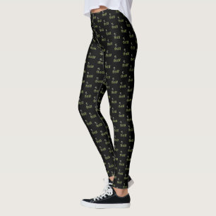 Golf Namn Logotyp med Golf-Klubbar, Leggings