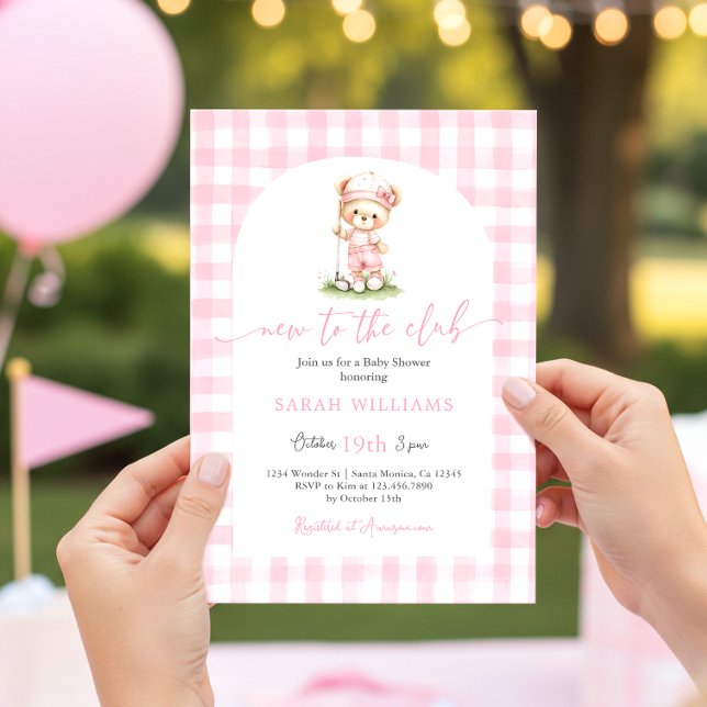 Golf New to the Club Baby Shower Girl Invitation Inbjudningar (Skapare uppladdad)