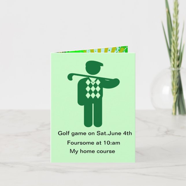 Golf note card kort (Framsida)