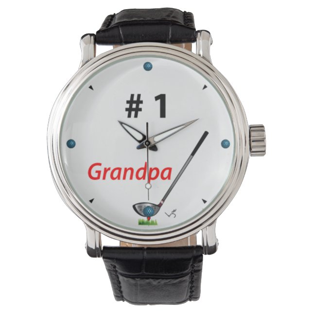 GOLF nummer ett GRANDPA, Coola Manar Watch Armbandsur (Framsida)
