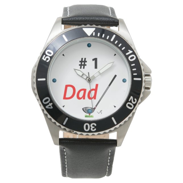 GOLF nummer ett PAPPA, Golf Klubb, Coola Manar Wat Armbandsur (Framsida)