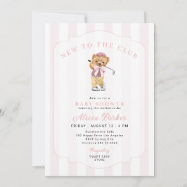 Golf ny i klubben rosa flicka baby shower inbjudningar