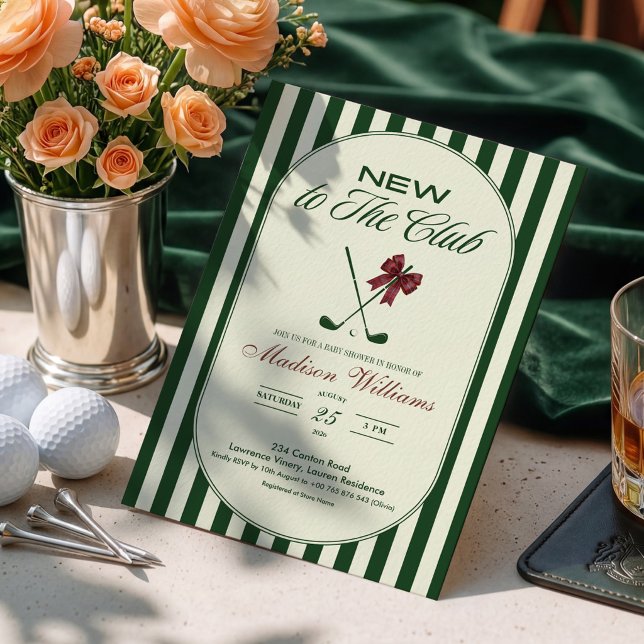Golf "NY PÅ KLUBBEN" BABY Shower Inbjudningar (Skapare uppladdad)