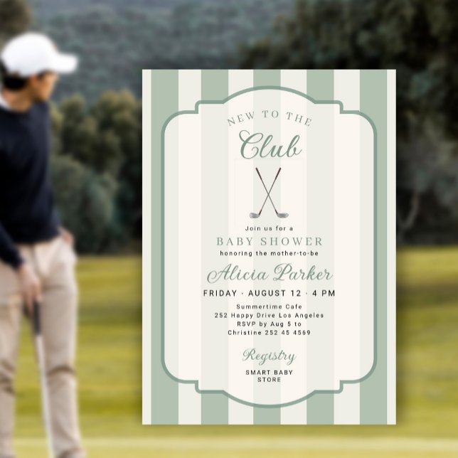 Golf ny på klubben könsneutral baby shower inbjudningar (Skapare uppladdad)
