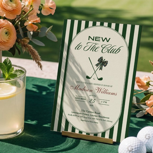 Golf "NYTT PÅ KLUben" BABY-fest Inbjudningar (Skapare uppladdad)