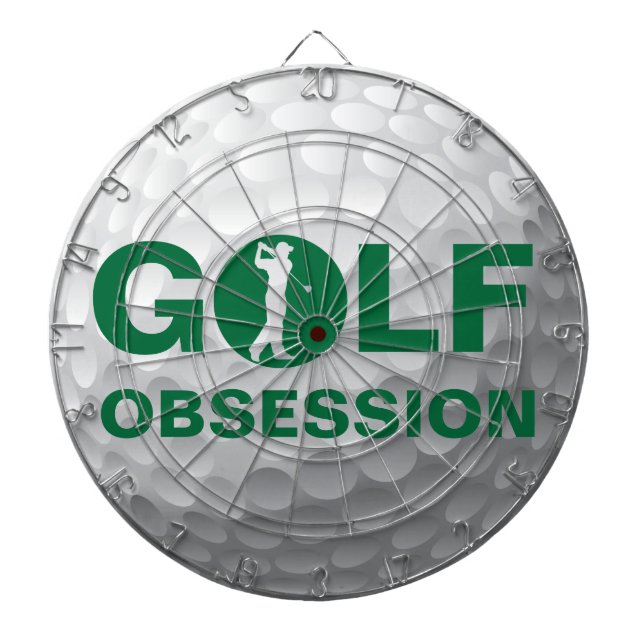 Golf Obsession Golfball Grönt White Dartboard Darttavla (Framsidan)