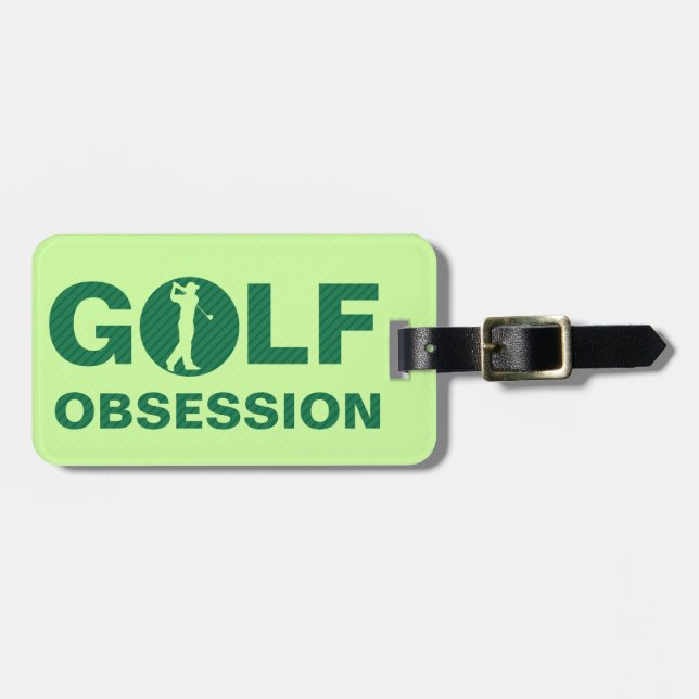 Golf Obsession Grönt Khaki Personlig Bag Märkre Bagagebricka (Horisontell Framsida)