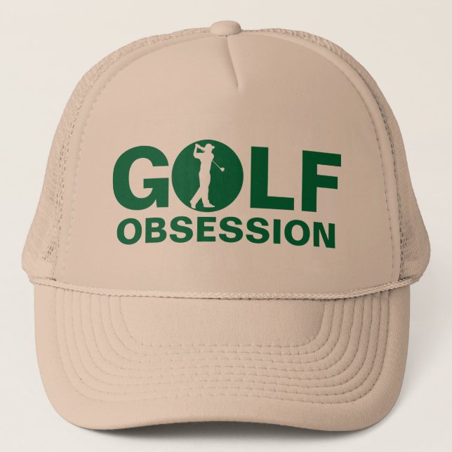 Golf Obsession Grönt Tan Cap Truckerkeps (Framsida)