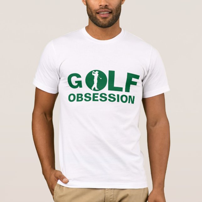 Golf Obsession Grönt White T-Shirt (Framsida)