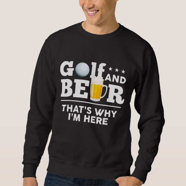 Golf och Beer Joke Pappa Funny Fars dag Drinking Lång Ärmad Tröja (Framsida)